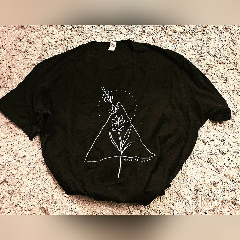 Tultex Wild at Heart Minimalist Black T-shirt